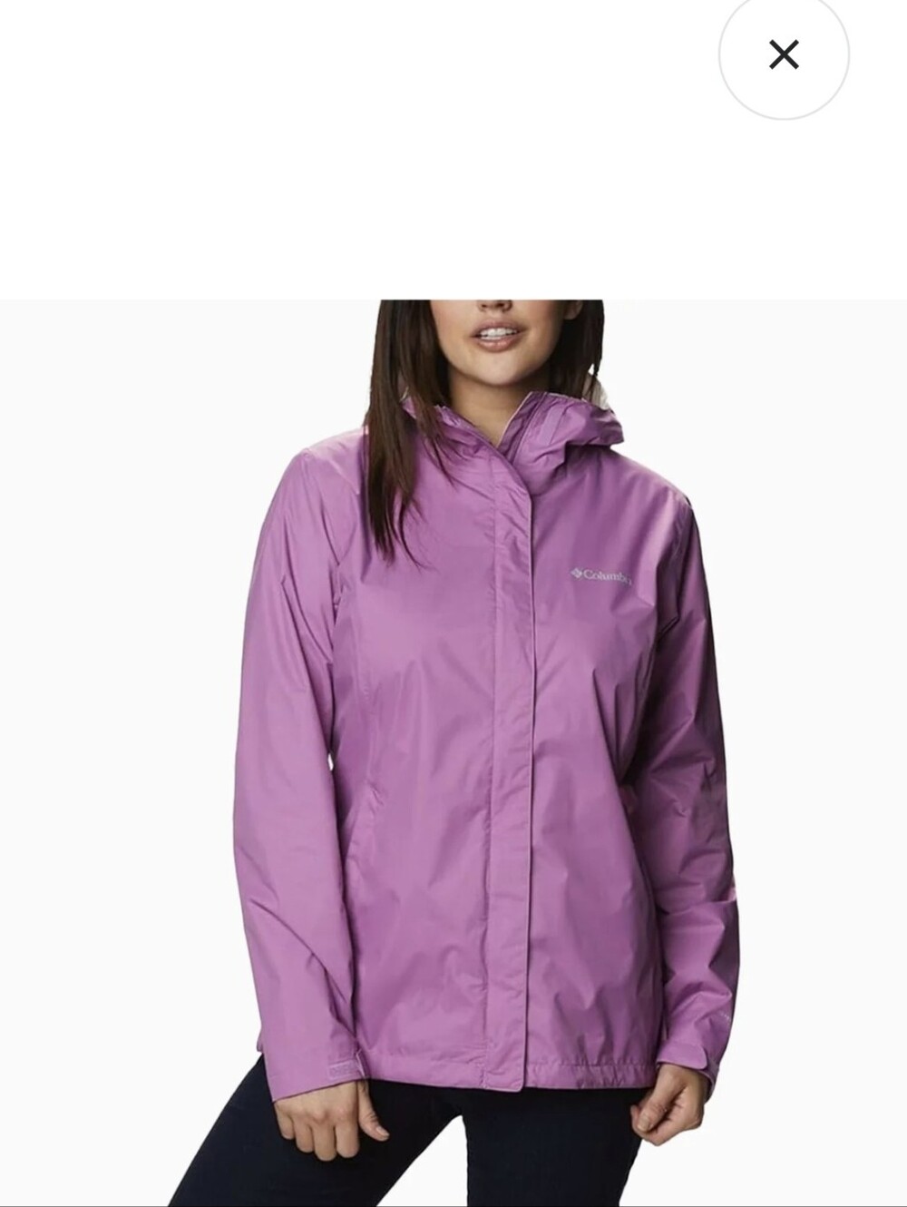 Columbia Women's Hooded Rain Jacket — Lavender/Purple Sz.L